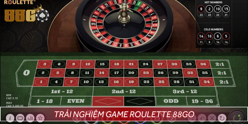 Trải nghiệm game Roulette 88GO